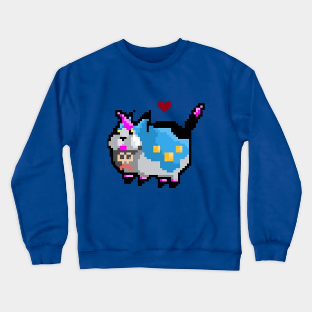 Pixel Meow-wow Crewneck Sweatshirt by princessjoel